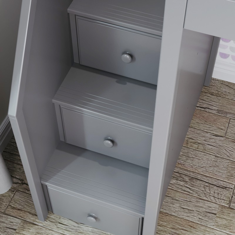 Tyree Twin 4 Drawer Solid Wood Loft Bed with Built-in-Desk by Three Posts™ Baby & Kids