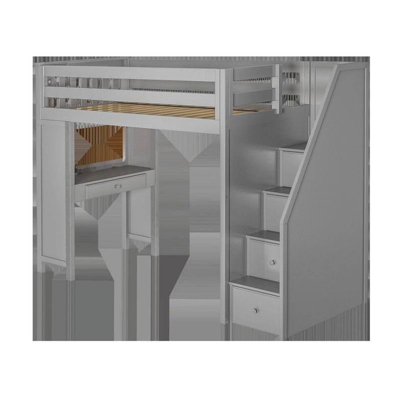 Tyree Twin 4 Drawer Solid Wood Loft Bed with Built-in-Desk by Three Posts™ Baby & Kids