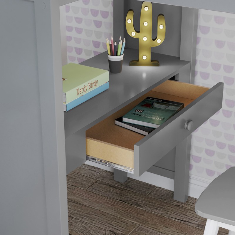 Tyree Twin 4 Drawer Solid Wood Loft Bed with Built-in-Desk by Three Posts™ Baby & Kids
