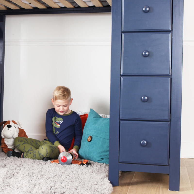 Tyree Twin 8 Drawer Solid Wood Loft Bed with Bookcase by Three Posts™ Baby & Kids