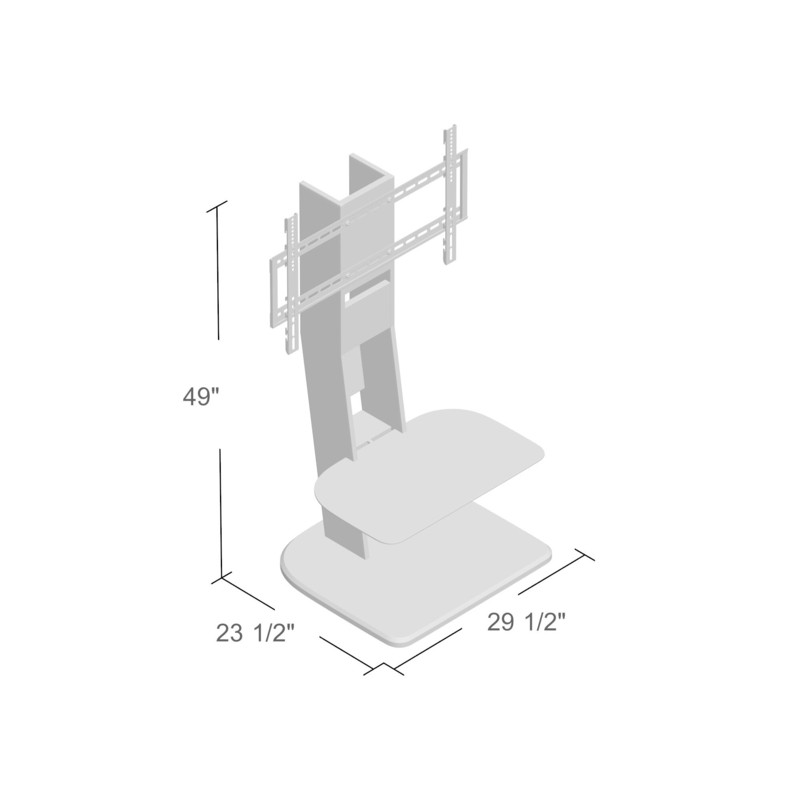 Umbria Ebern Designs Floor Stand Mount for Screens with Shelving, Holds up to 70 Lb. lbs