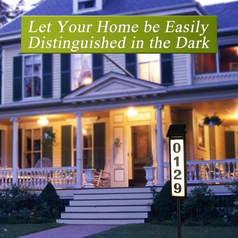 Upgraded Address Plaques For House, Lighted Address Numbers, Solar Powered Address Sign For House