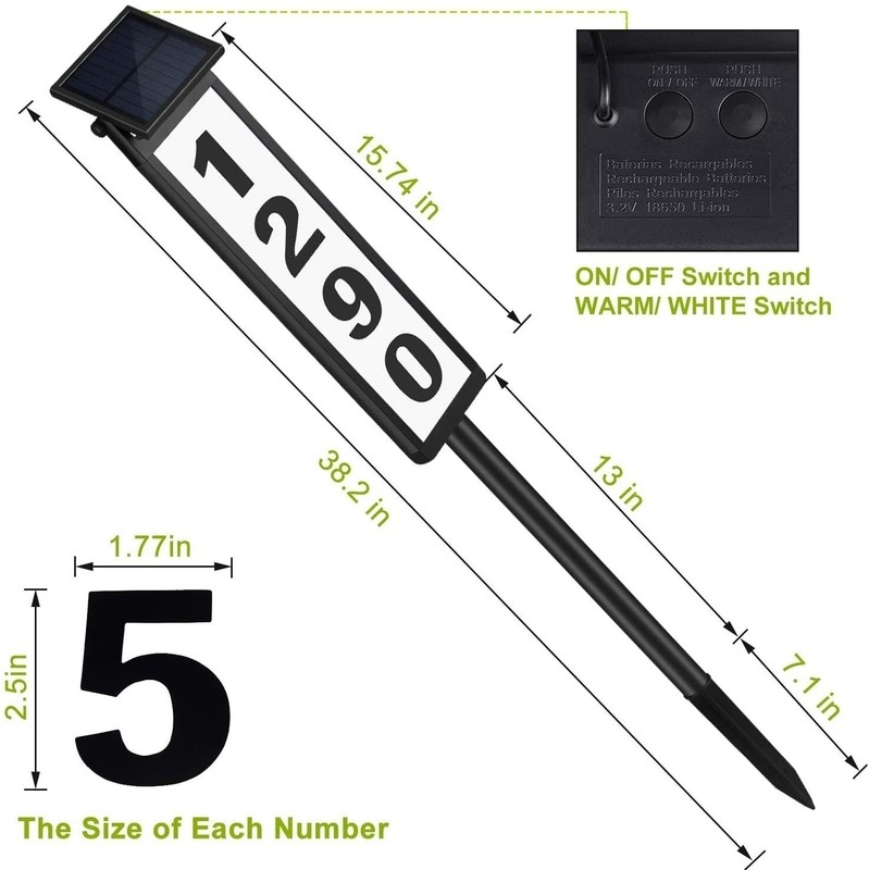 Upgraded Address Plaques For House, Lighted Address Numbers, Solar Powered Address Sign For House