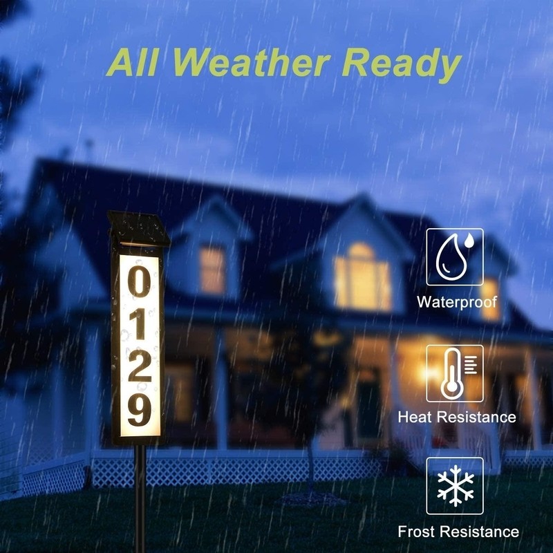Upgraded Address Plaques For House, Lighted Address Numbers, Solar Powered Address Sign For House
