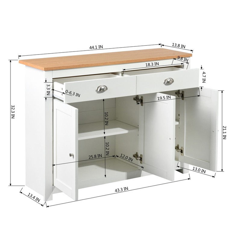 Vallejo 44.02'' Wide 2 Drawer Sideboard