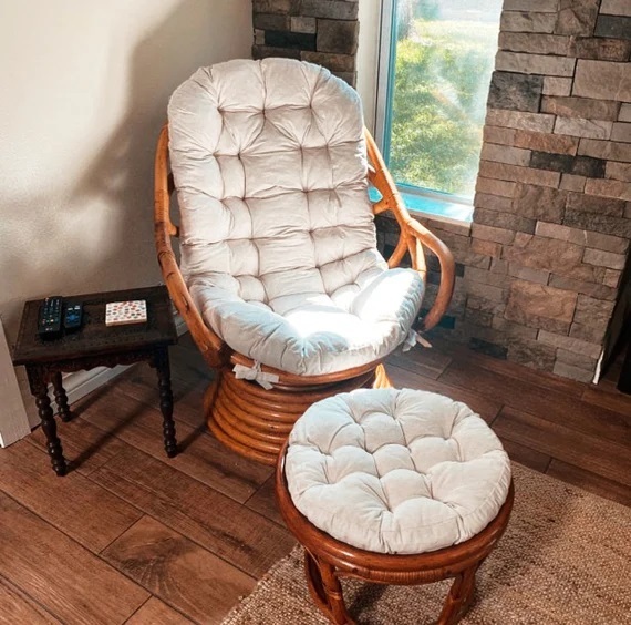 Velour Swivel Rocker Chair Cushion