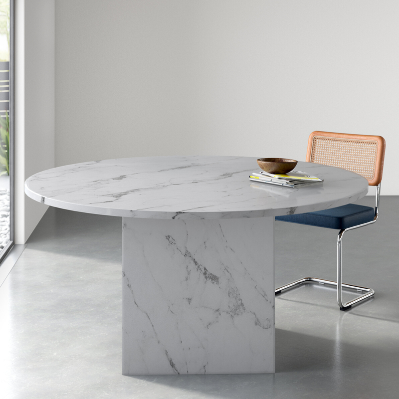 Venne 60'' Genuine Marble Pedestal Dining Table