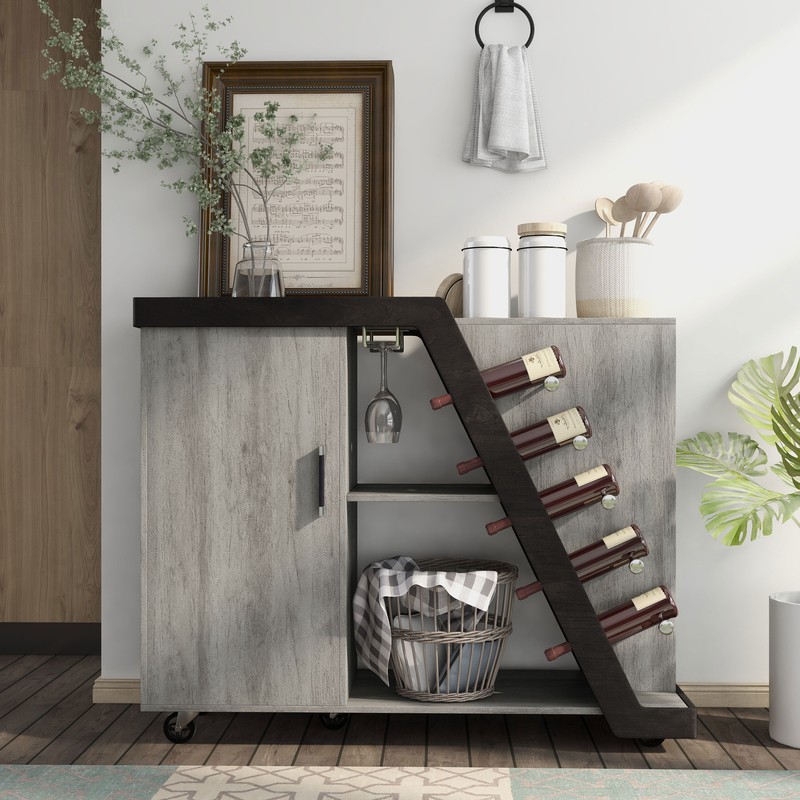 Vilen Mobile Bar with Wine Storage