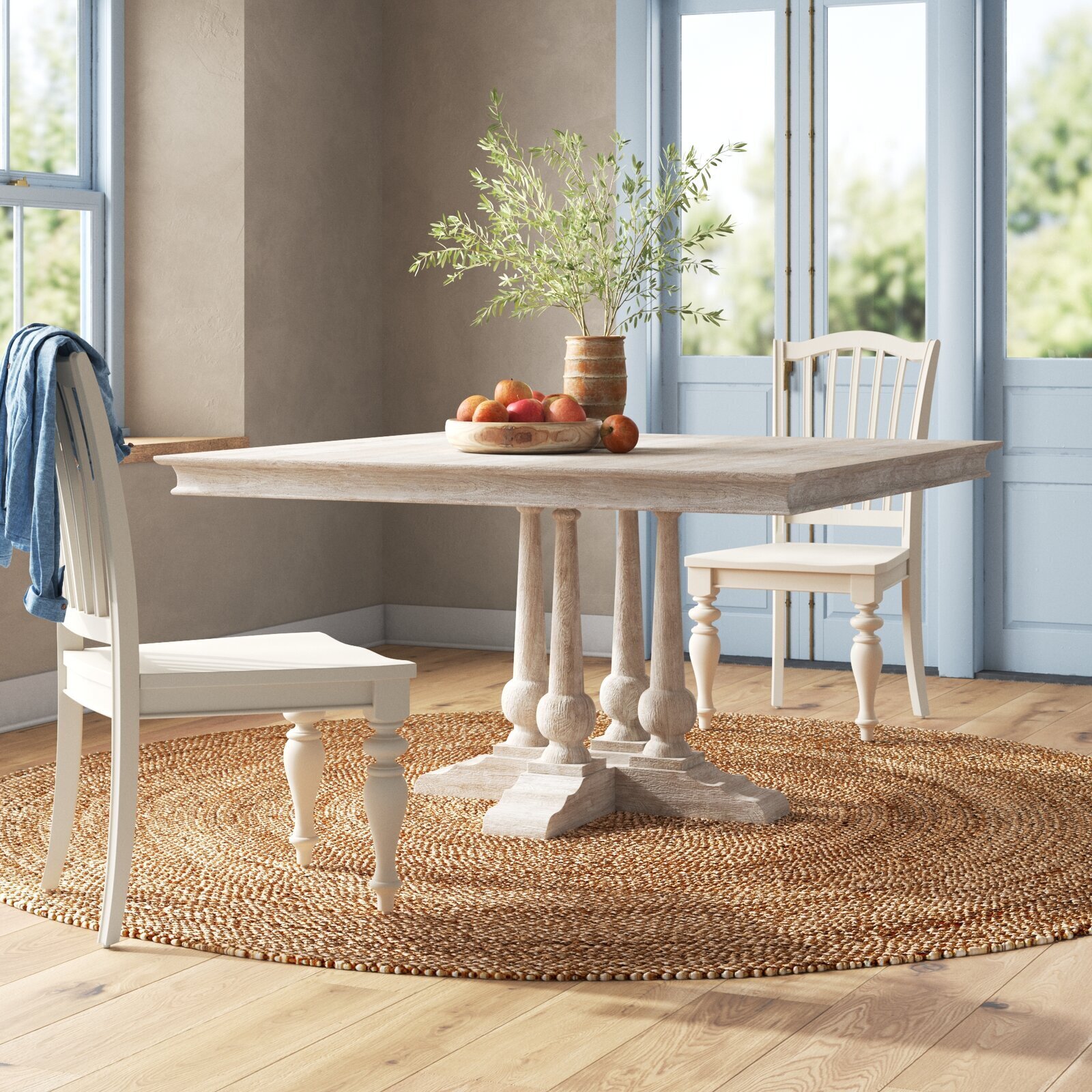 Classic leather Table & Stool - Square