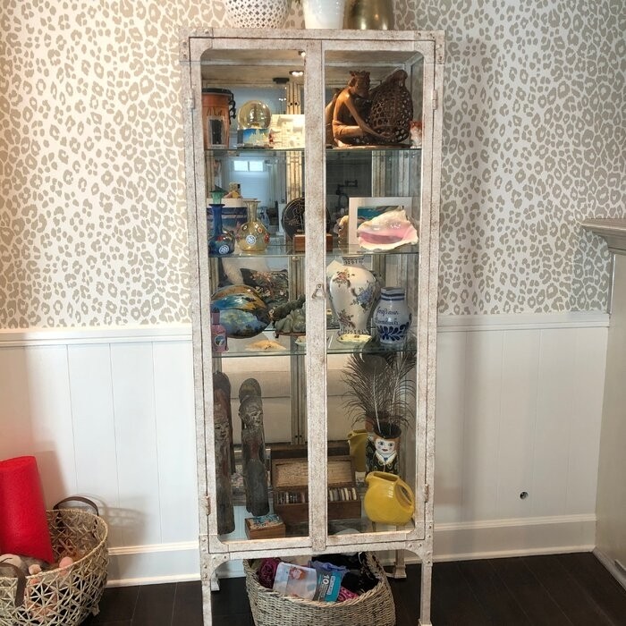 Whittlesey 28'' Wide Mirrored Back Curio Cabinet with Lighting