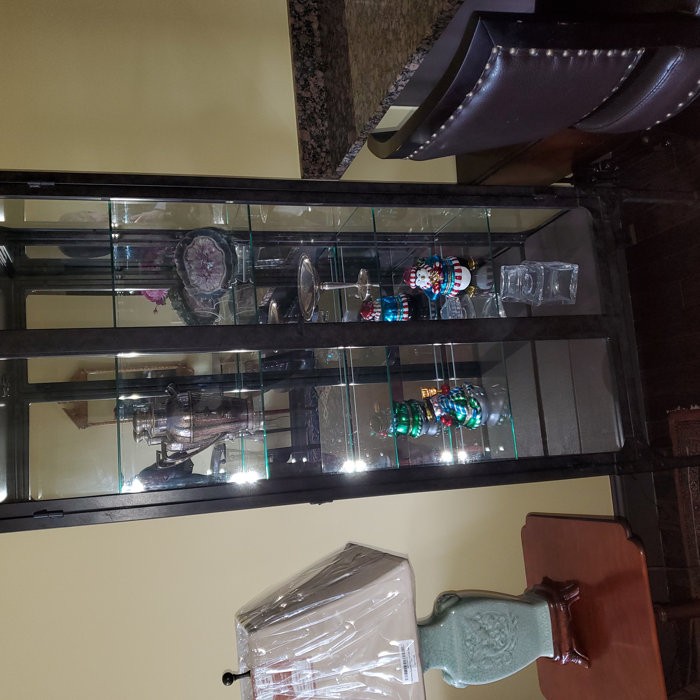 Whittlesey 28'' Wide Mirrored Back Curio Cabinet with Lighting
