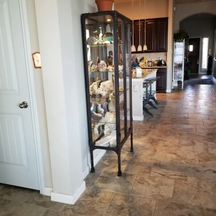 Whittlesey 28'' Wide Mirrored Back Curio Cabinet with Lighting