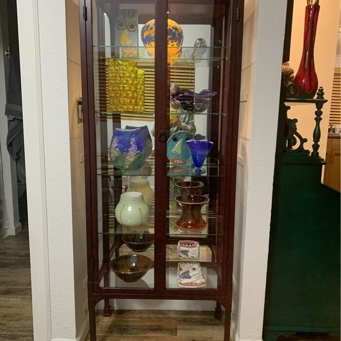 Whittlesey 28'' Wide Mirrored Back Curio Cabinet with Lighting
