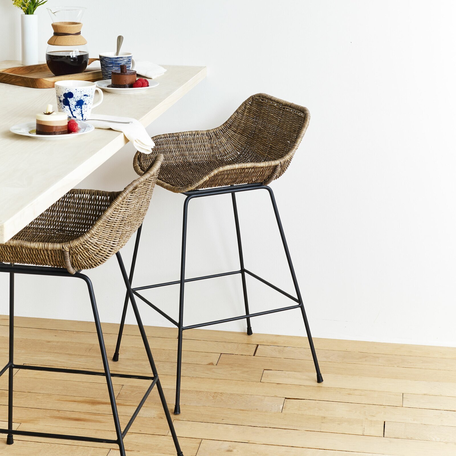 Wicker Counter Height Stool