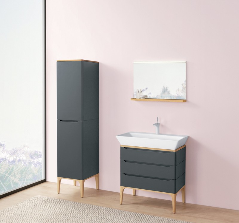 Wide 15.75'' W x 70.98'' H x 18.11'' D Solid Wood Linen Cabinet