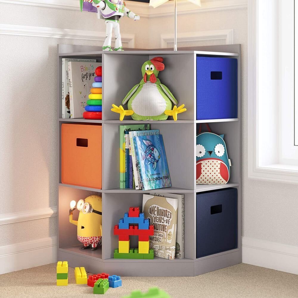 Wide Corner Bookshelf for Kids