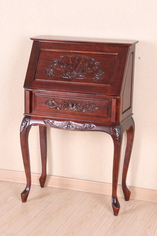 Windsor Hand Carved Wood Secretary Desk