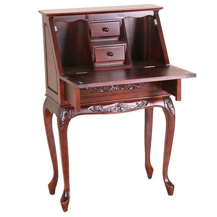Windsor Hand Carved Wood Secretary Desk