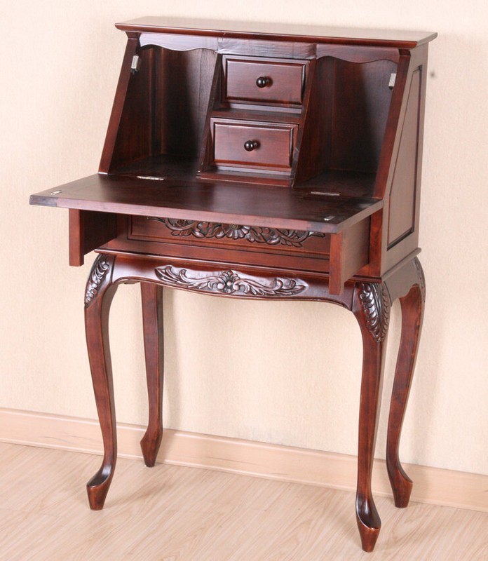 Windsor Hand Carved Wood Secretary Desk