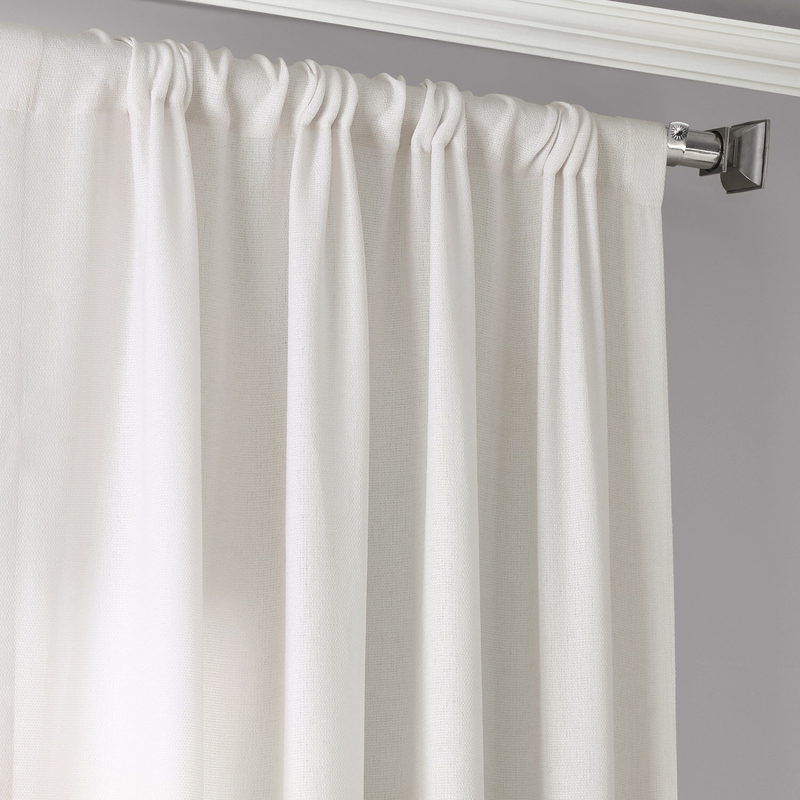 Winterbourne Linen Solid Color Semi-Sheer Rod Pocket Single Curtain Panel