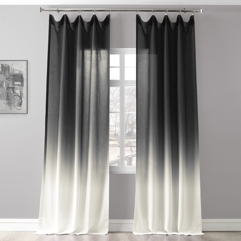 Winterbourne Linen Solid Color Semi-Sheer Rod Pocket Single Curtain Panel