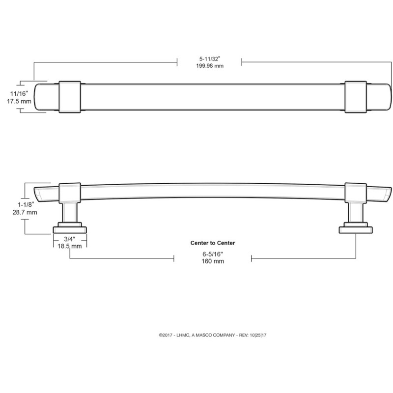 Wrapped Square Center to Center Bar Pull