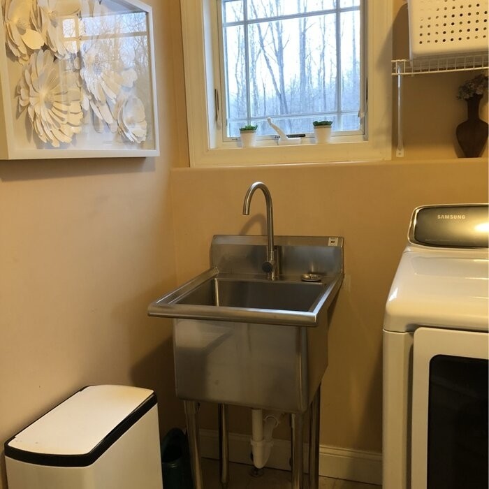21.5" L x 24" W Free standing Laundry sink with Faucet