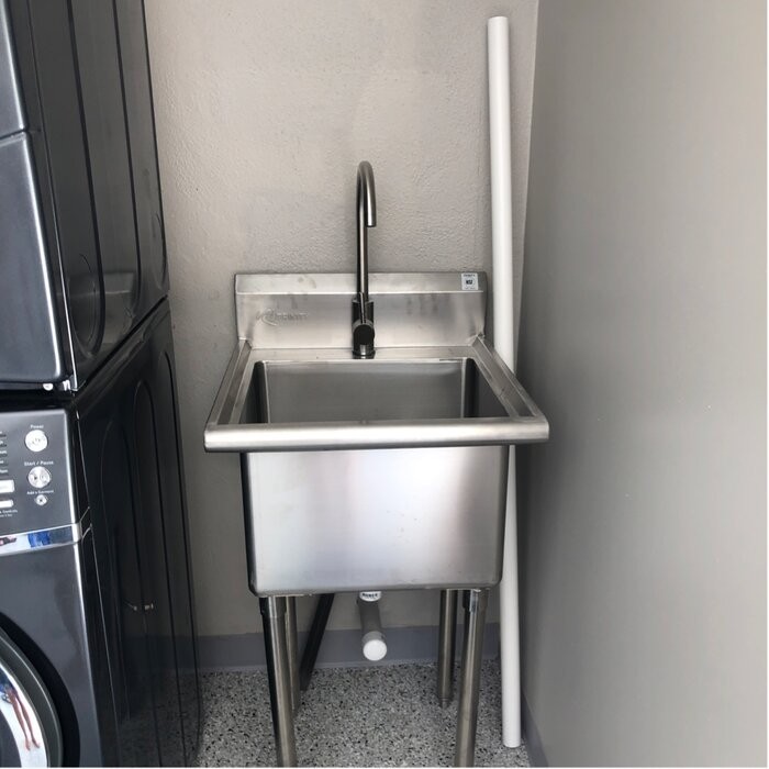 21.5" L x 24" W Free standing Laundry sink with Faucet