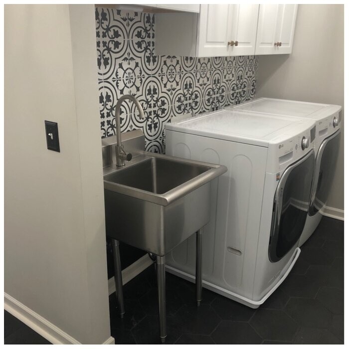21.5" L x 24" W Free standing Laundry sink with Faucet