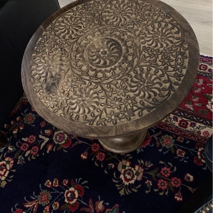 21'' Tall Solid Wood Pedestal End Table
