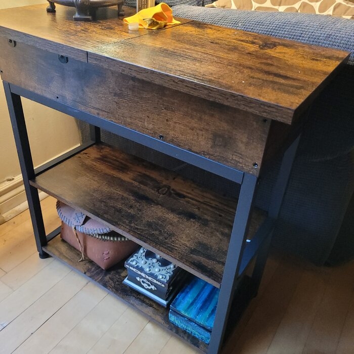 23.62'' Tall End Table with Storage and Built-In Outlets