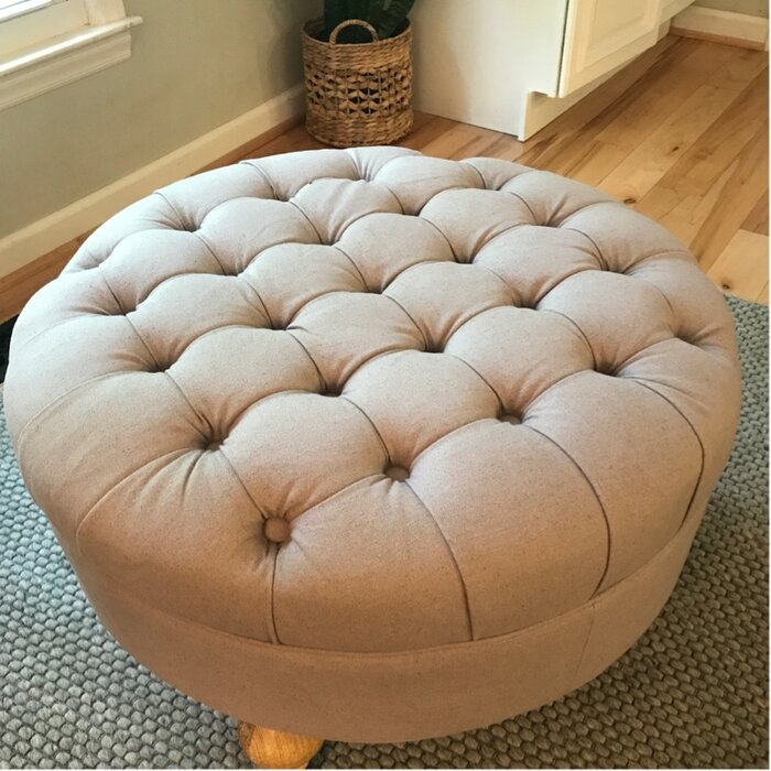 27.2'' Wide Tufted Round Cocktail Ottoman
