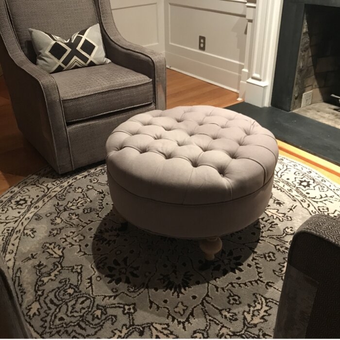 27.2'' Wide Tufted Round Cocktail Ottoman