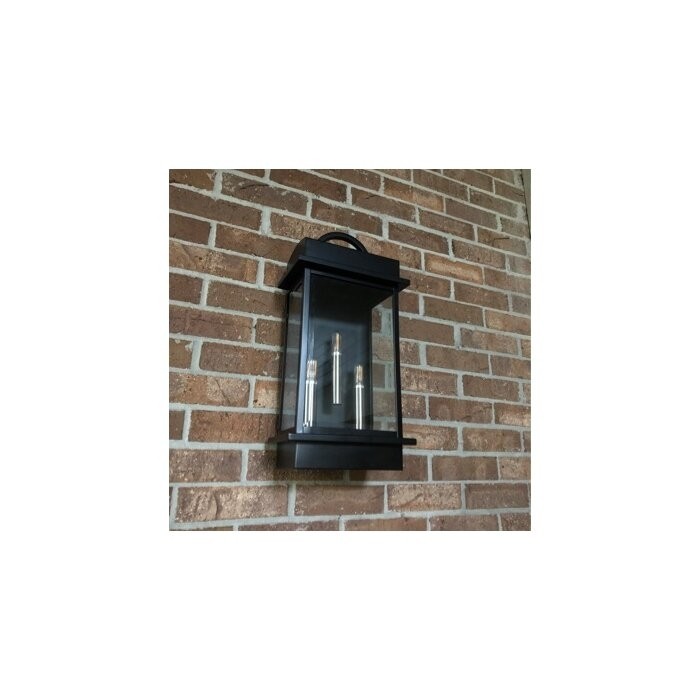 3 - Bulb 19.625'' H Beveled Glass Outdoor Wall Lantern