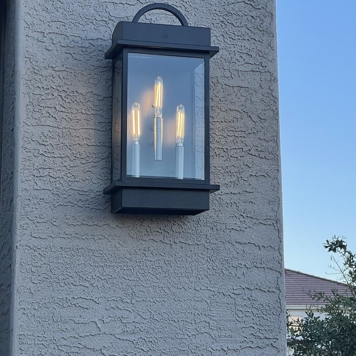 3 - Bulb 19.625'' H Beveled Glass Outdoor Wall Lantern
