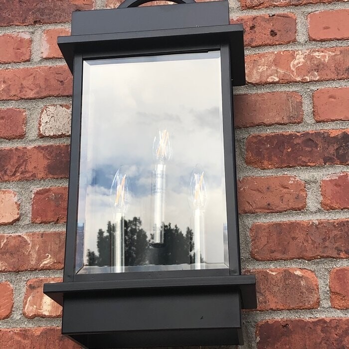 3 - Bulb 19.625'' H Beveled Glass Outdoor Wall Lantern