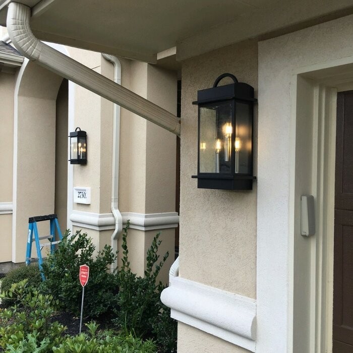 3 - Bulb 19.625'' H Beveled Glass Outdoor Wall Lantern
