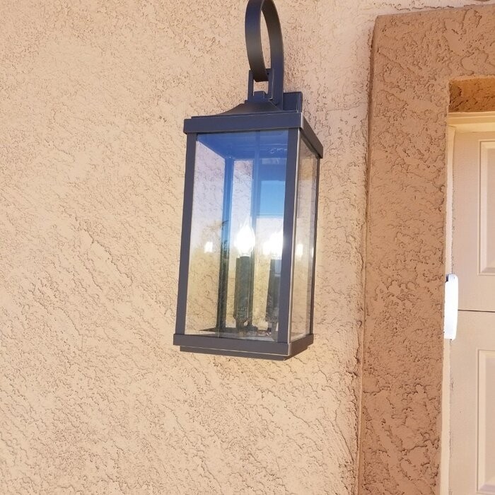 3 - Bulb 30.62'' H Beveled Glass Outdoor Wall Lantern