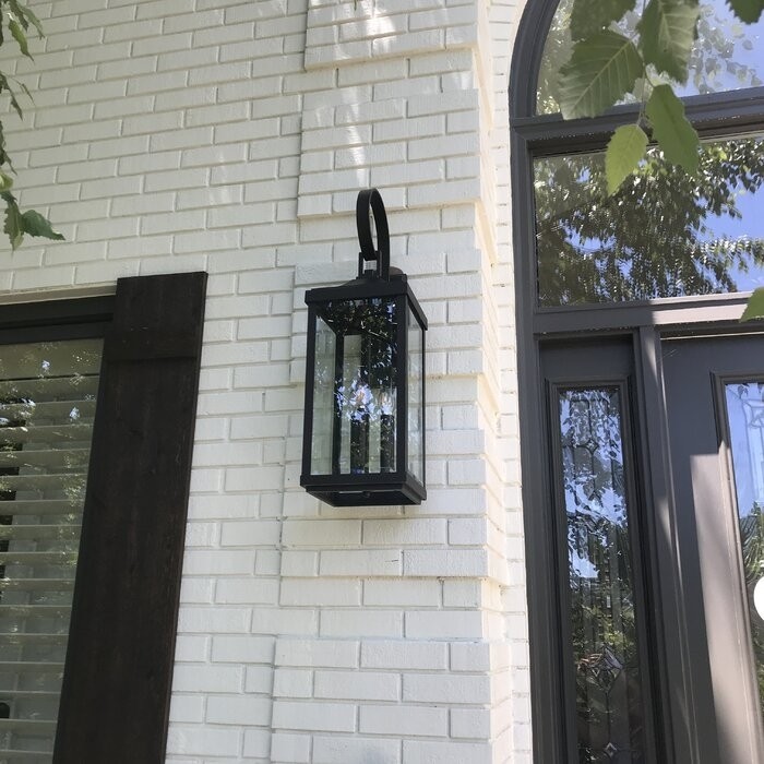 3 - Bulb 30.62'' H Beveled Glass Outdoor Wall Lantern