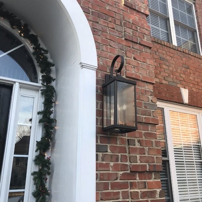 3 - Bulb 30.62'' H Beveled Glass Outdoor Wall Lantern