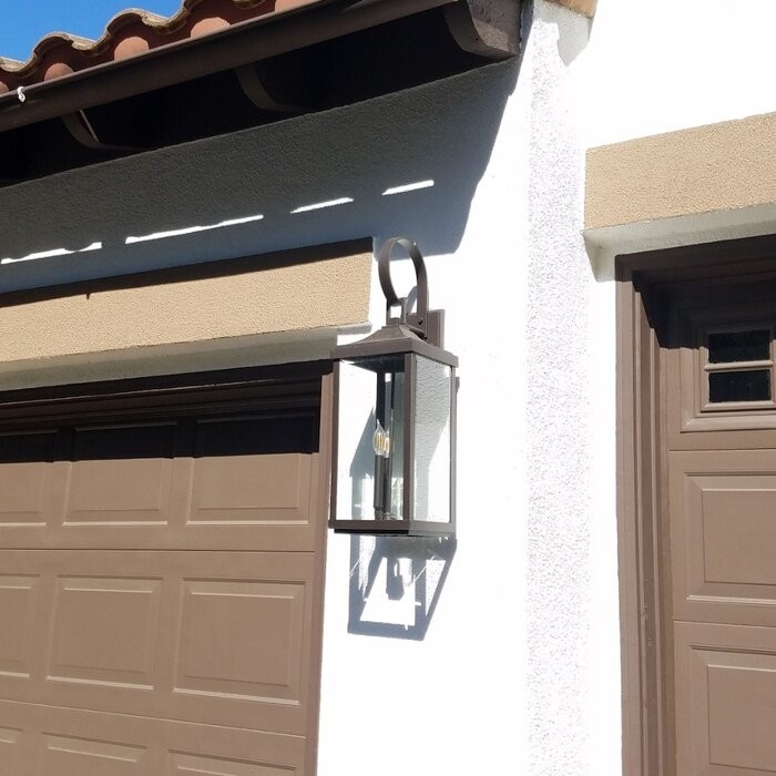 3 - Bulb 30.62'' H Beveled Glass Outdoor Wall Lantern