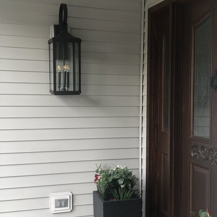 3 - Bulb 30.62'' H Beveled Glass Outdoor Wall Lantern
