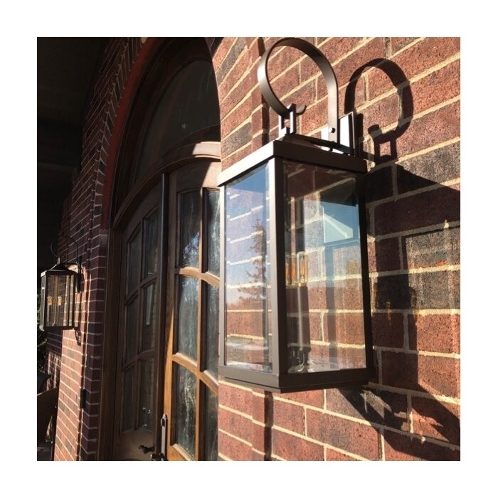 3 - Bulb 30.62'' H Beveled Glass Outdoor Wall Lantern
