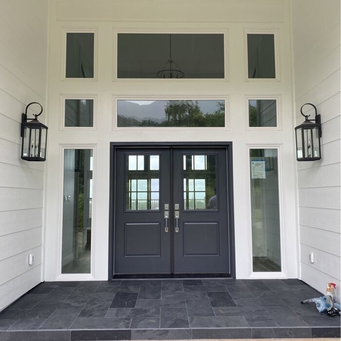 3 - Bulb 30.62'' H Beveled Glass Outdoor Wall Lantern