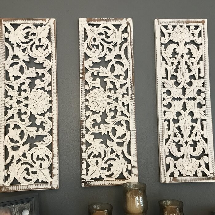 3 Piece Carved Ornate Wall Décor Set