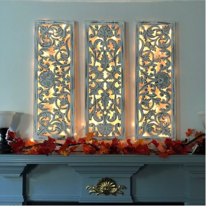 3 Piece Carved Ornate Wall Décor Set