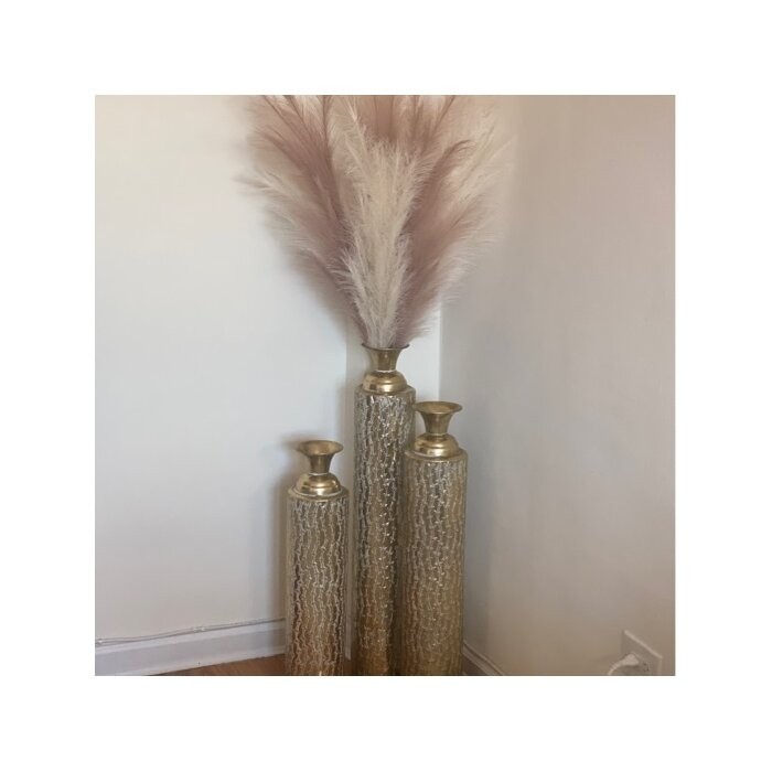 3 Piece Pesina Gold Metal Floor Vase Set