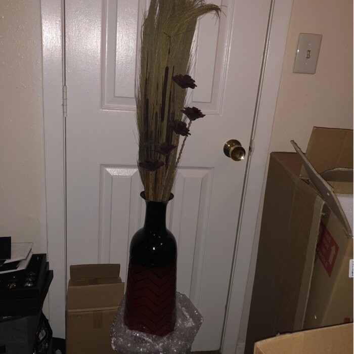 3 Piece Waltham Red/Cream/Gray Metal Floor Vase Set