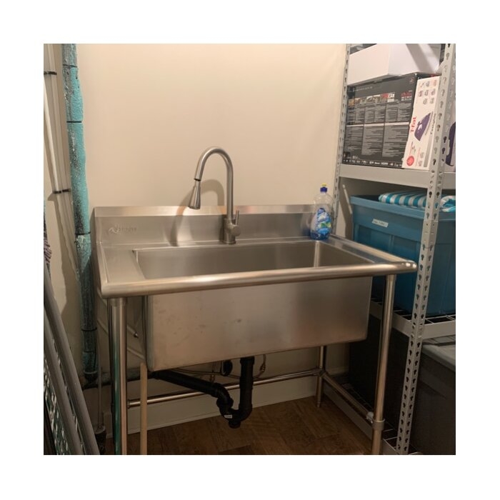 42" L x 24" W Free Standing Laundry Sink with Faucet