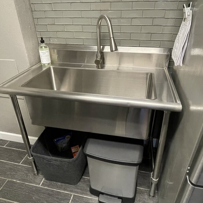 42" L x 24" W Free Standing Laundry Sink with Faucet